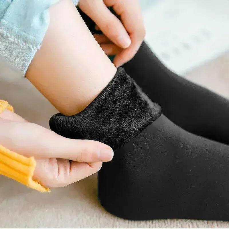 5Pair New Women Winter Thicken Warm Short Socks Thermal Cashmere Wool Socks Nylon Snow Velvet Boots Home Floor Calcetines Mujer