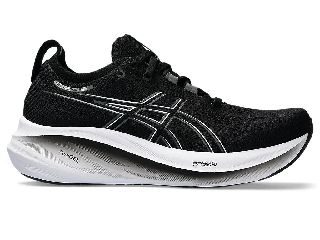 Asics Women's GEL-NIMBUS 26 Running Shoes in Black/Graphite Grey