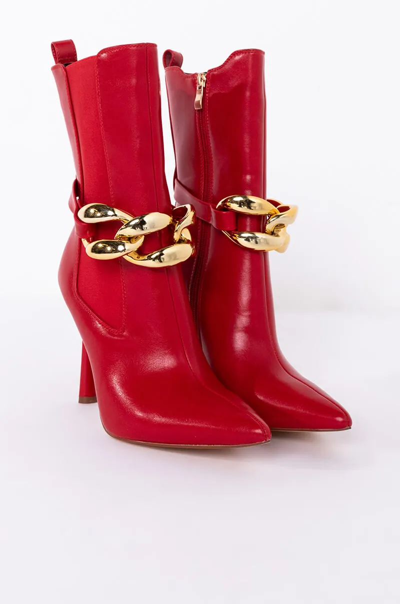AZALEA WANG HEATING UP STILETTO BOOTIE IN RED