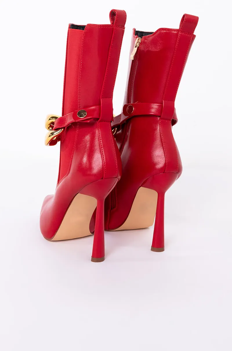 AZALEA WANG HEATING UP STILETTO BOOTIE IN RED