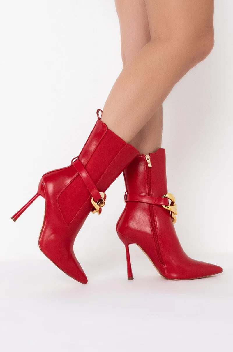AZALEA WANG HEATING UP STILETTO BOOTIE IN RED