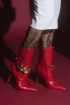 AZALEA WANG HEATING UP STILETTO BOOTIE IN RED