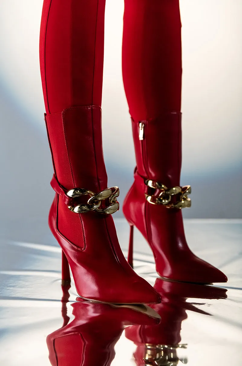 AZALEA WANG HEATING UP STILETTO BOOTIE IN RED