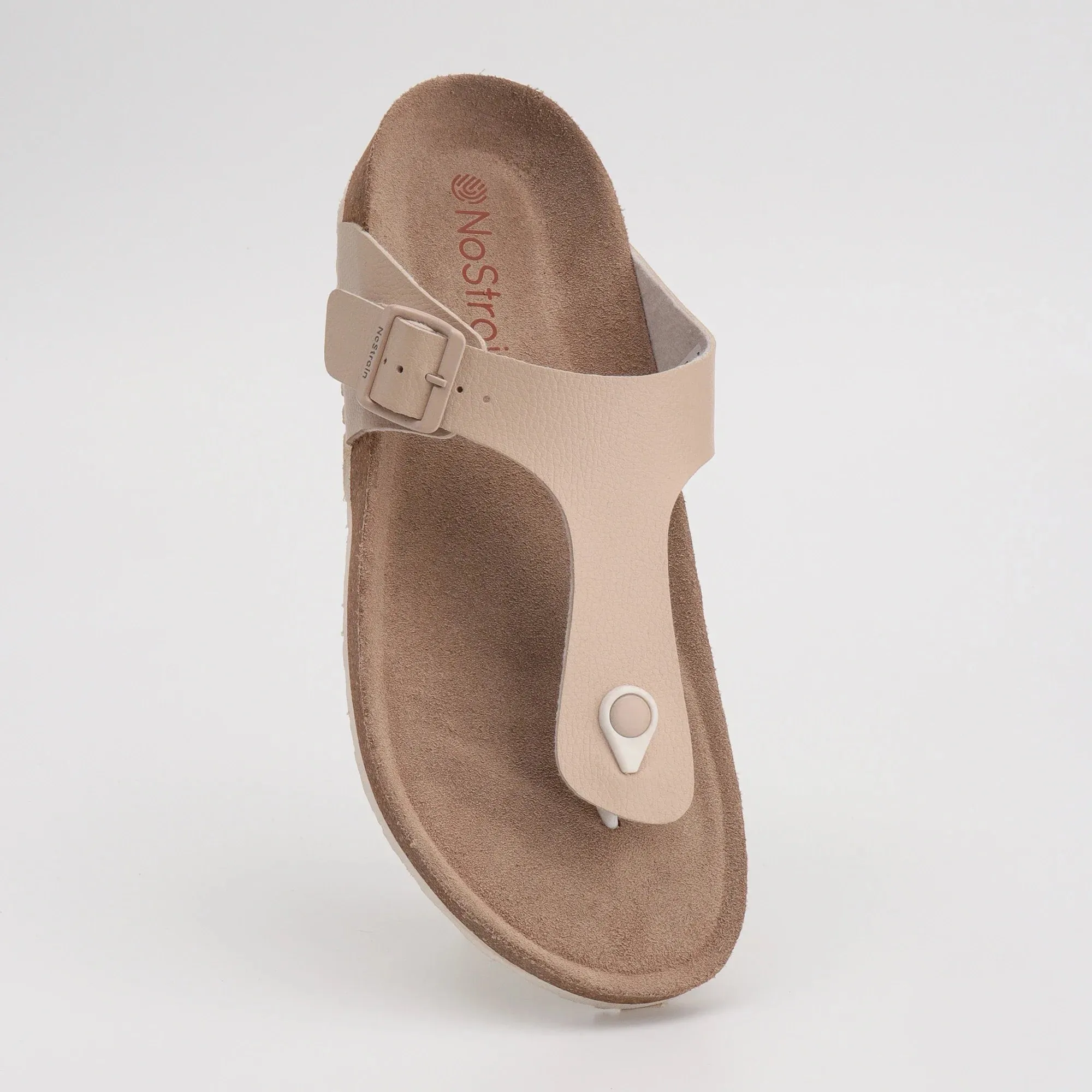 Beige Men's Thong Leather Cork Sandals – Classic Comfort in a Timeless Shade