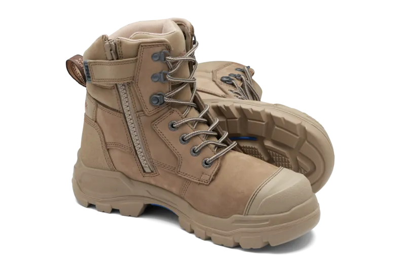 Blundstone ROTOFLEX XHD Nubuck leather zip sided safety boot