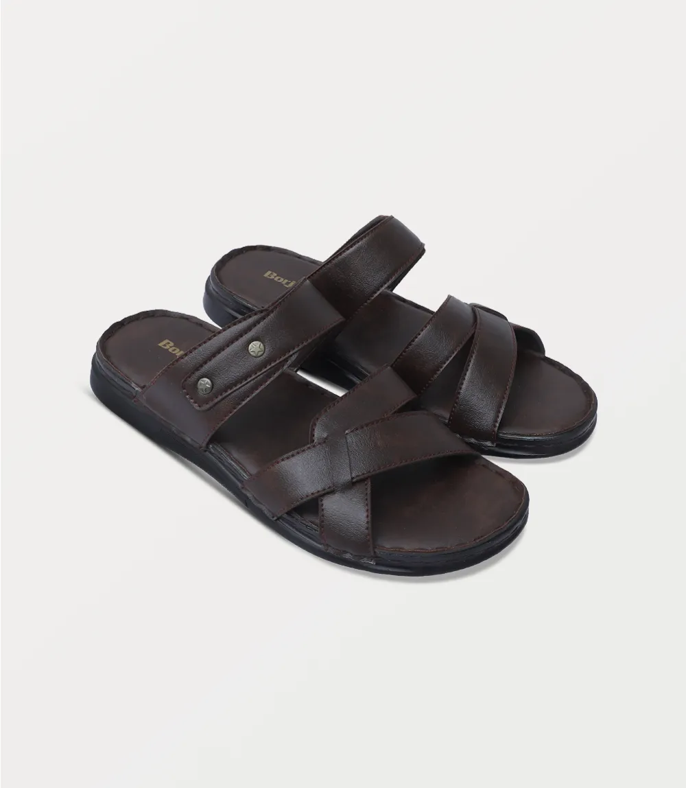 BM6863-BROWN-Men Slipper