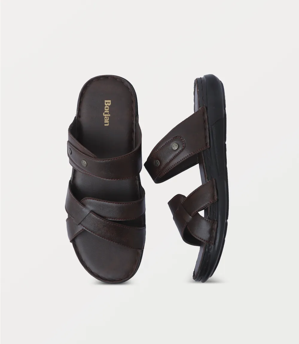 BM6863-BROWN-Men Slipper