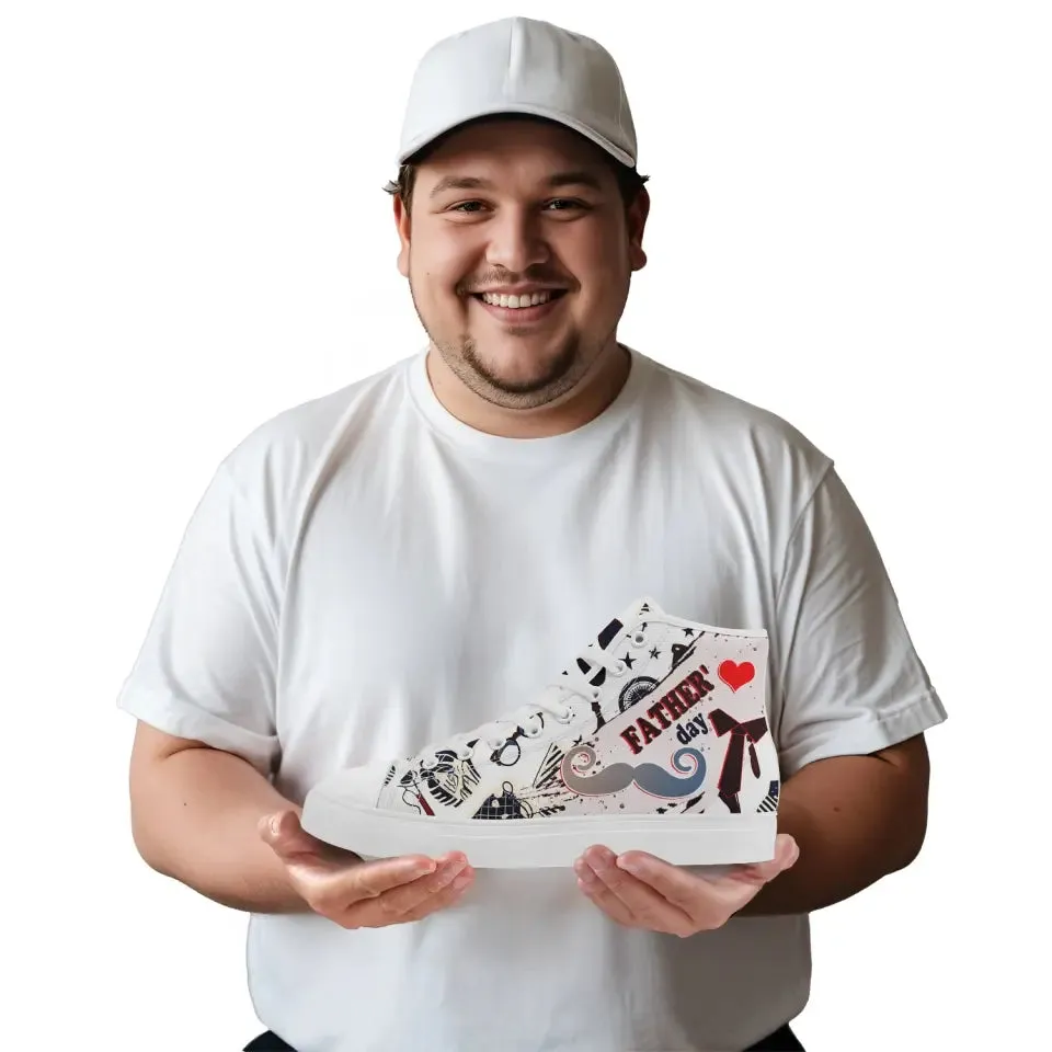 Client Gifts,Personalized Father's Day Sneakers, Custom High-Top and Canvas Shoes, Special Love for Father, Dad