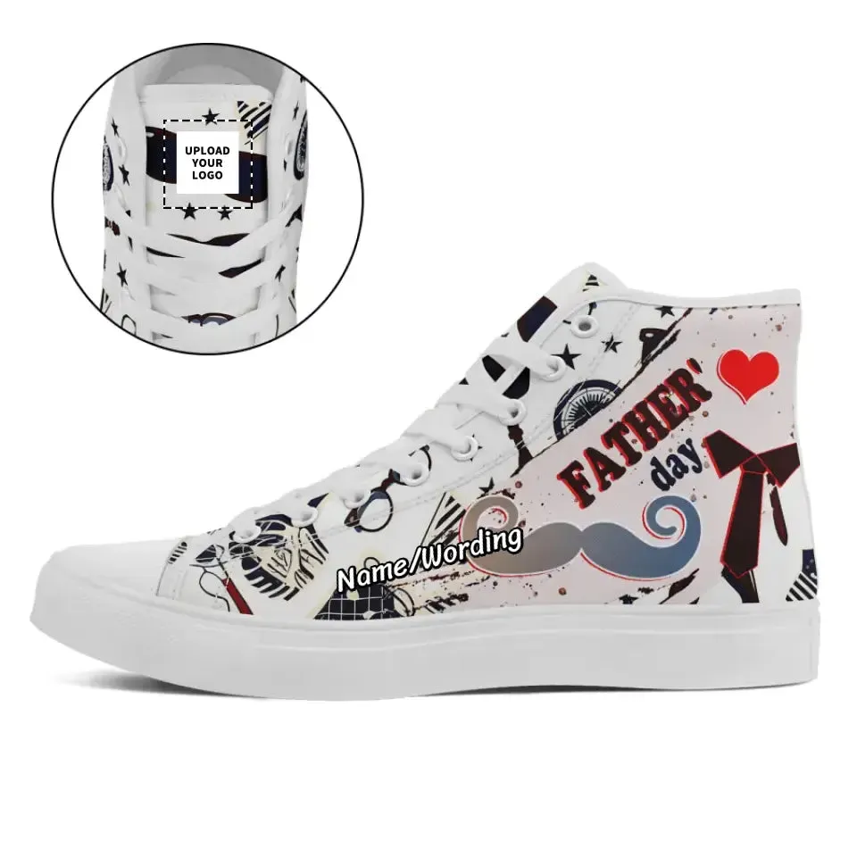 Client Gifts,Personalized Father's Day Sneakers, Custom High-Top and Canvas Shoes, Special Love for Father, Dad