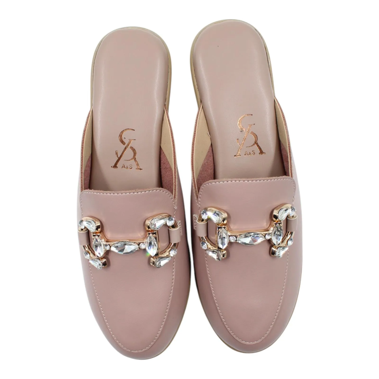 Embellished accented mules