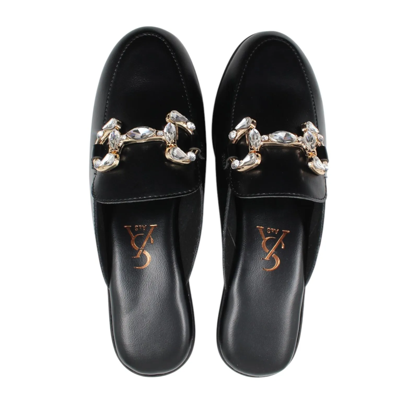 Embellished accented mules