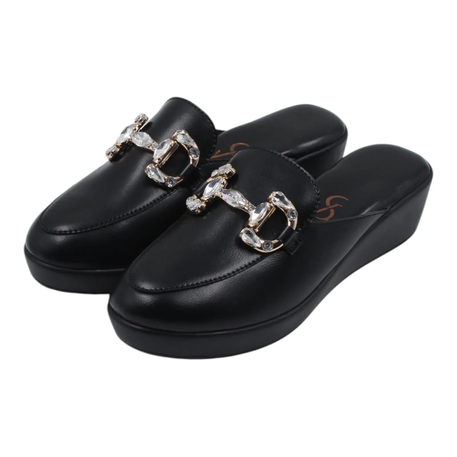 Embellished accented mules