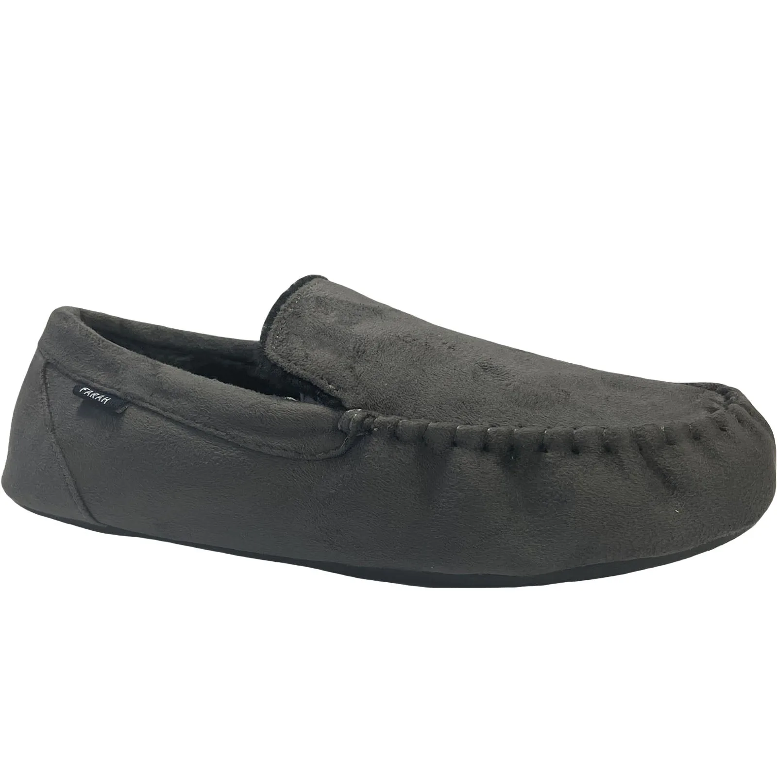 Farah Mens Fawsley Cushioned Faux Fur Moccasin Slippers
