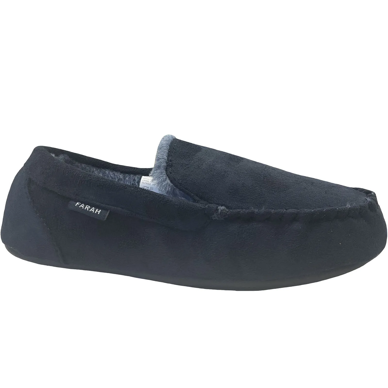 Farah Mens Fawsley Cushioned Faux Fur Moccasin Slippers