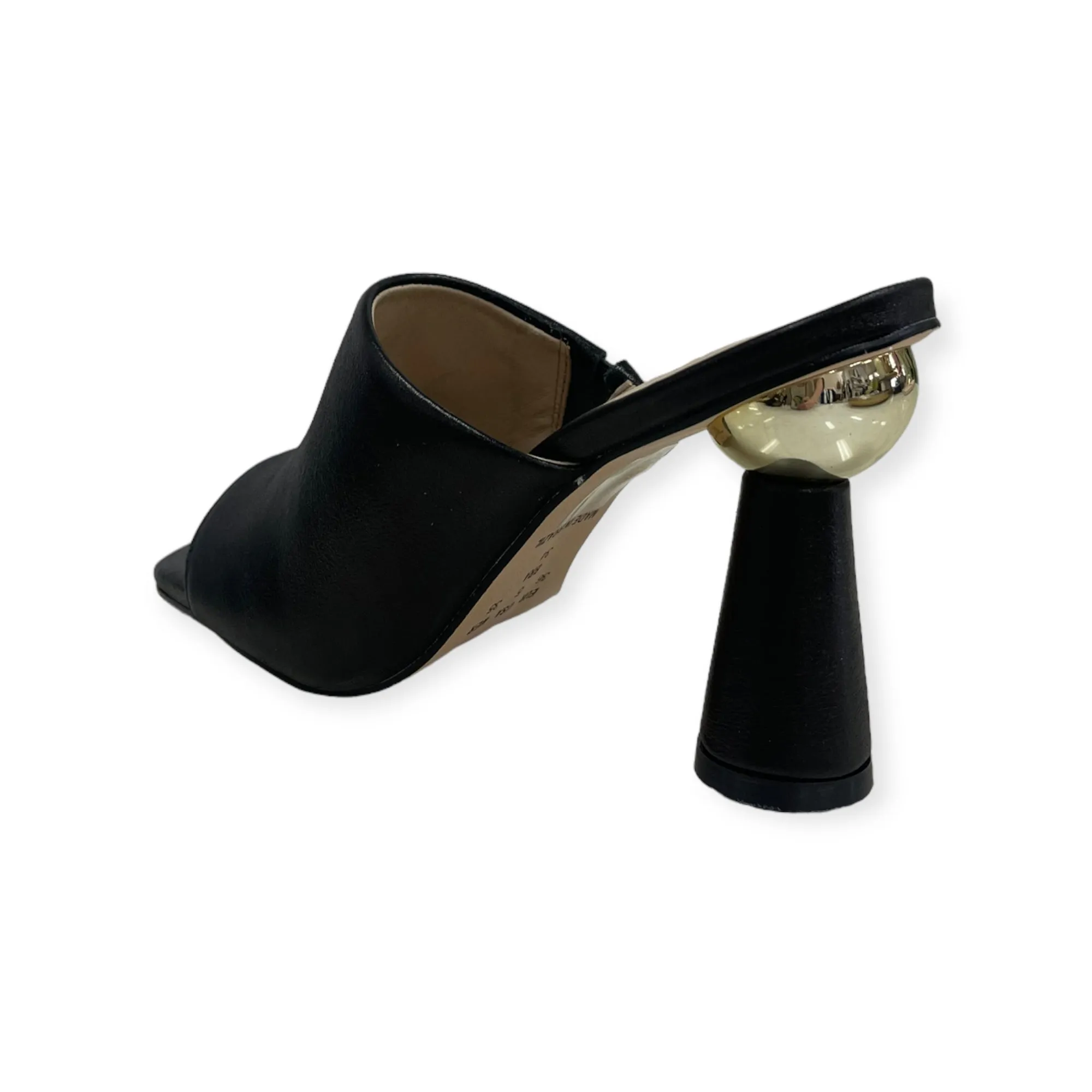 Frankie Black Leather Heel