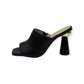 Frankie Black Leather Heel