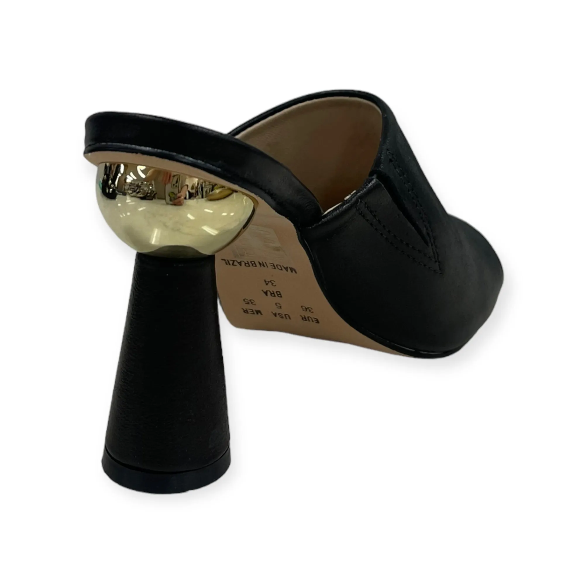 Frankie Black Leather Heel