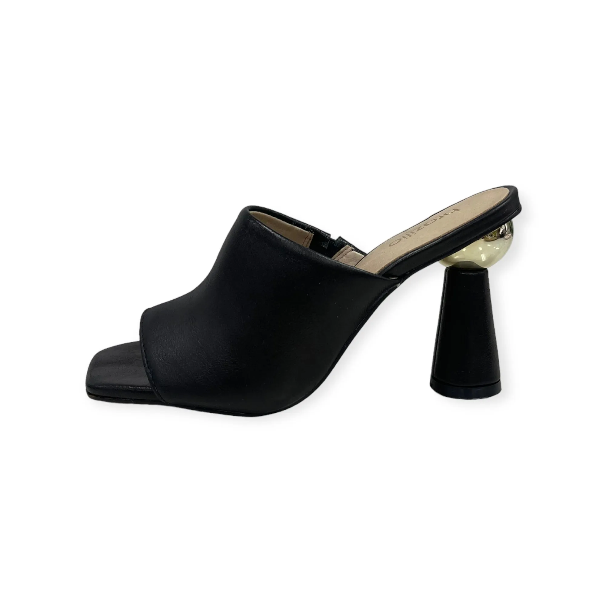 Frankie Black Leather Heel