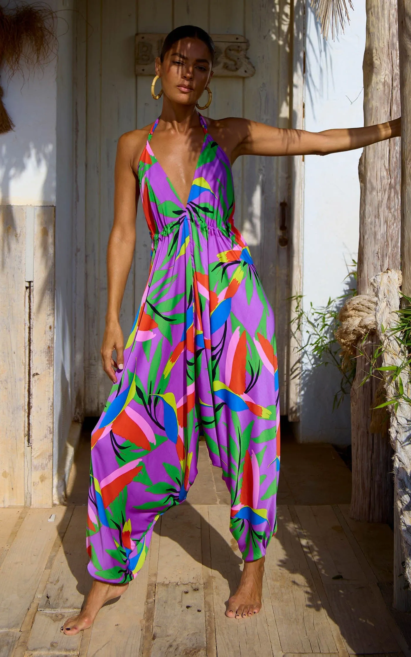 Genie Jumpsuit in Humming Bird Purple