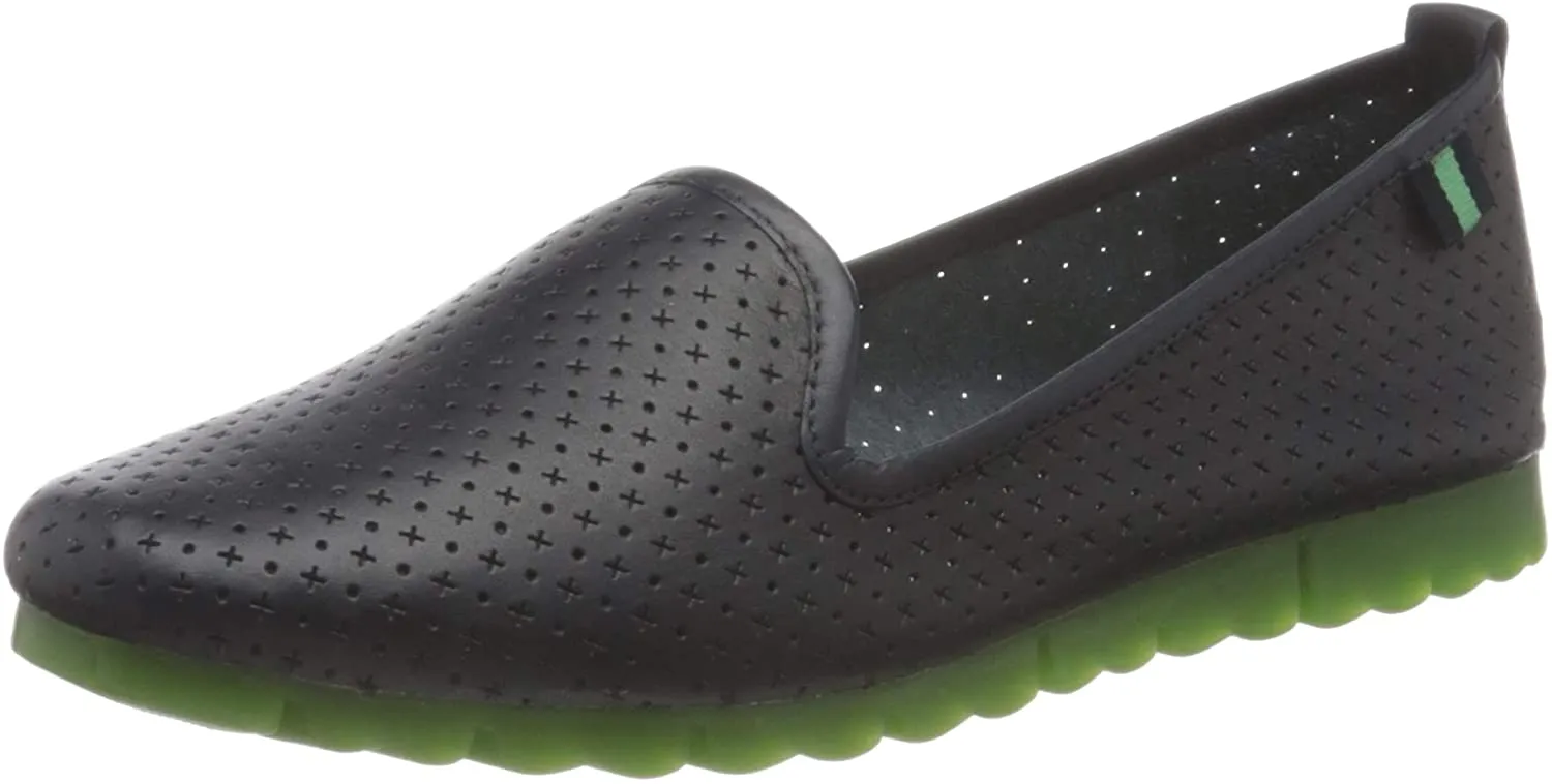 Jana Women's 24601-26 Leather Comfort Loafers Navy Blue