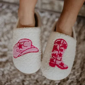 Katydid BOOT AND COWGIRL HAT SLIPPERS KDC-SLPR-120_WHT