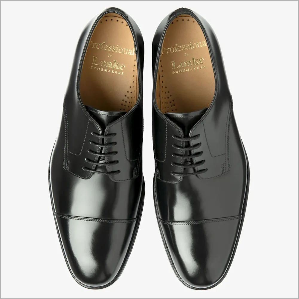 Loake 305 Black Leather Calf Toe Cap@