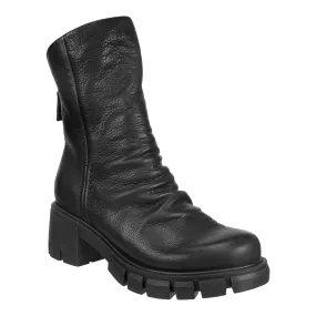 NAKED FEET - PROTOCOL in BLACK Heeled Mid Shaft Boots