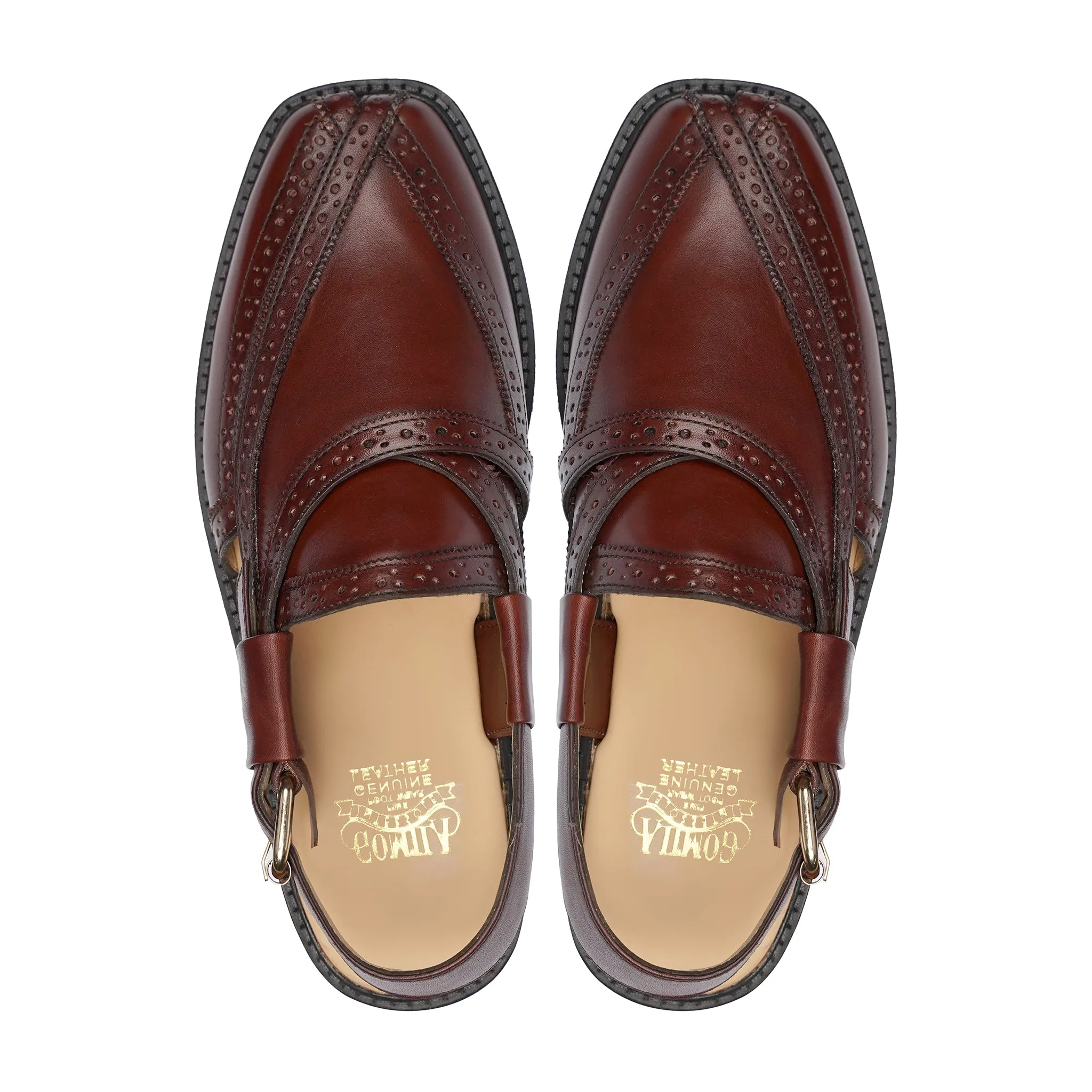 Natsumi - Men's Reddish Brown Calf Leather Sandal