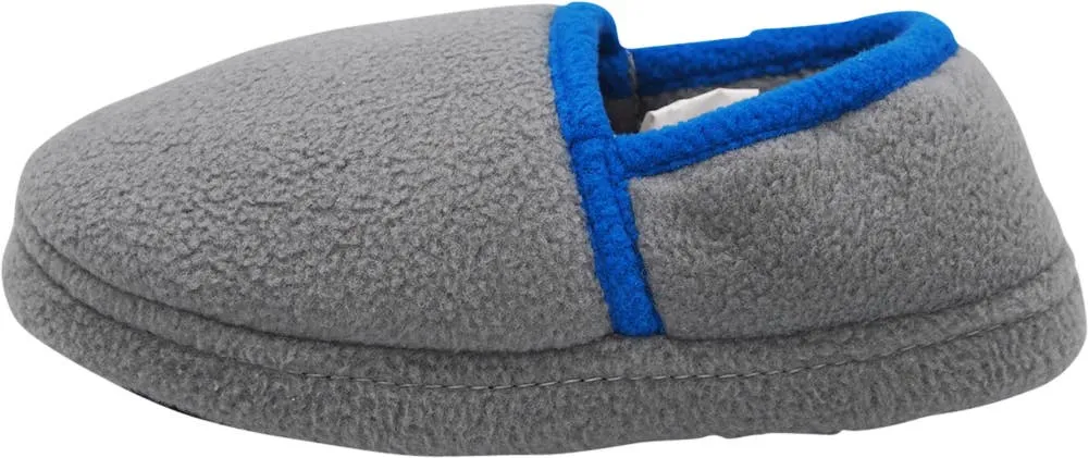 Norty Boys 11-3 Grey Blue Fleece Slipper 17158