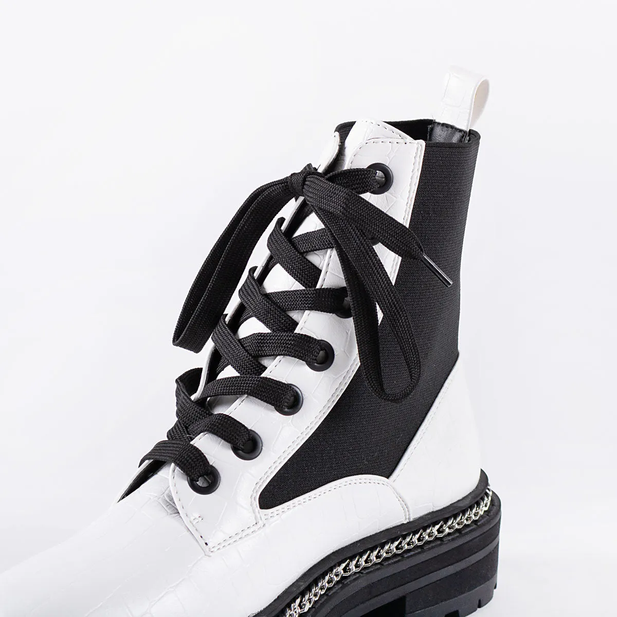 RAID Lorelle Chunky Hiker Boot in White