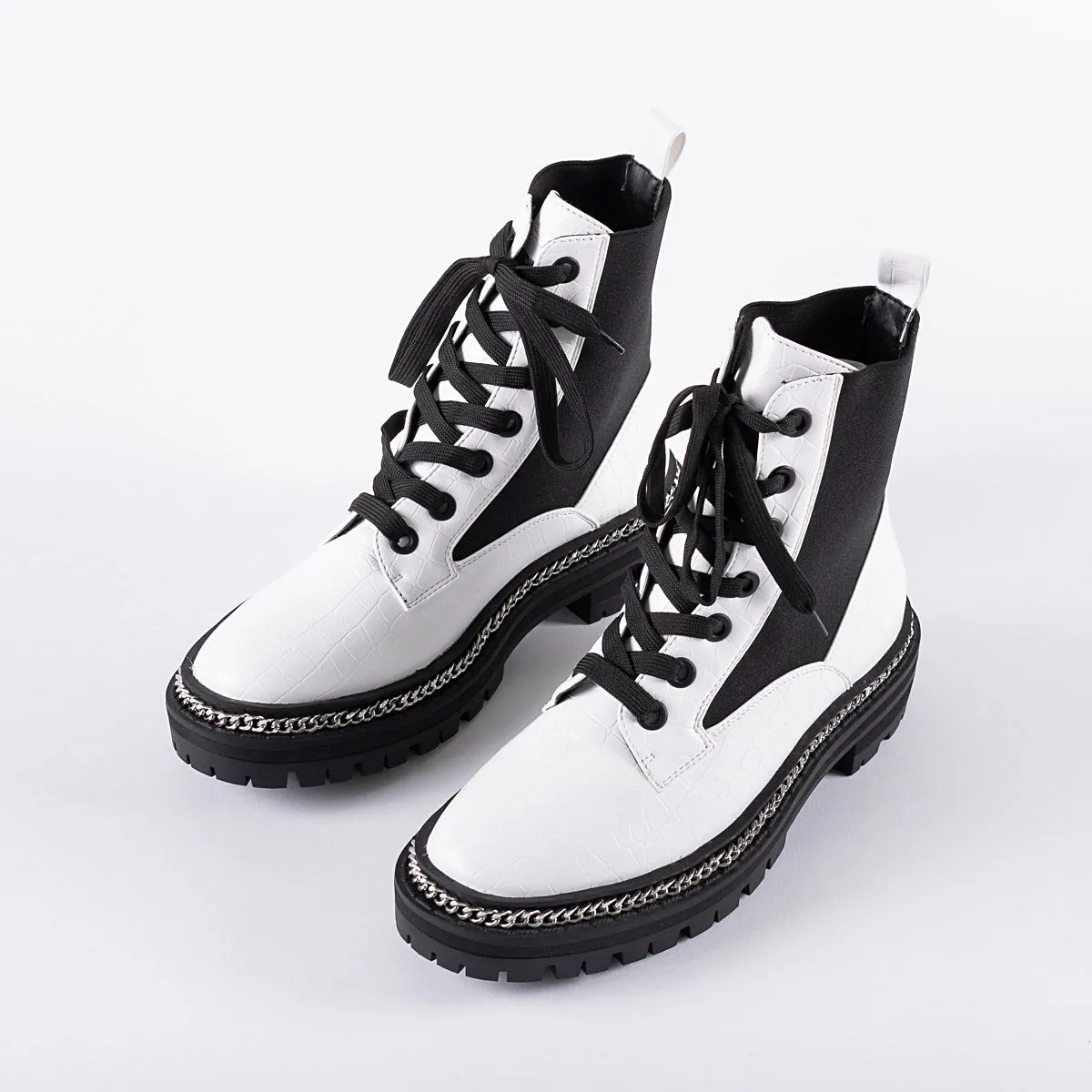 RAID Lorelle Chunky Hiker Boot in White