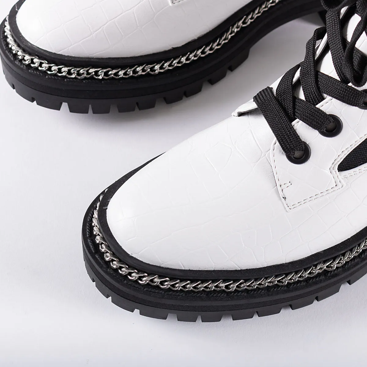 RAID Lorelle Chunky Hiker Boot in White