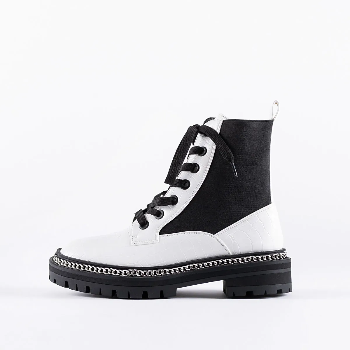 RAID Lorelle Chunky Hiker Boot in White