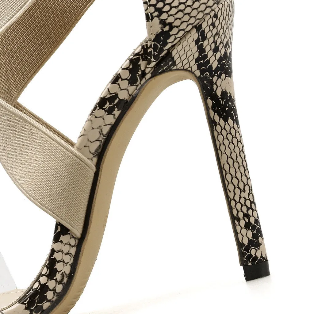 Sexy Snake Skin Non-Slip High Heels w/strap