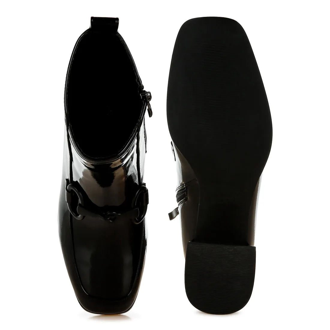 Textured Block Heel Ankle Boots