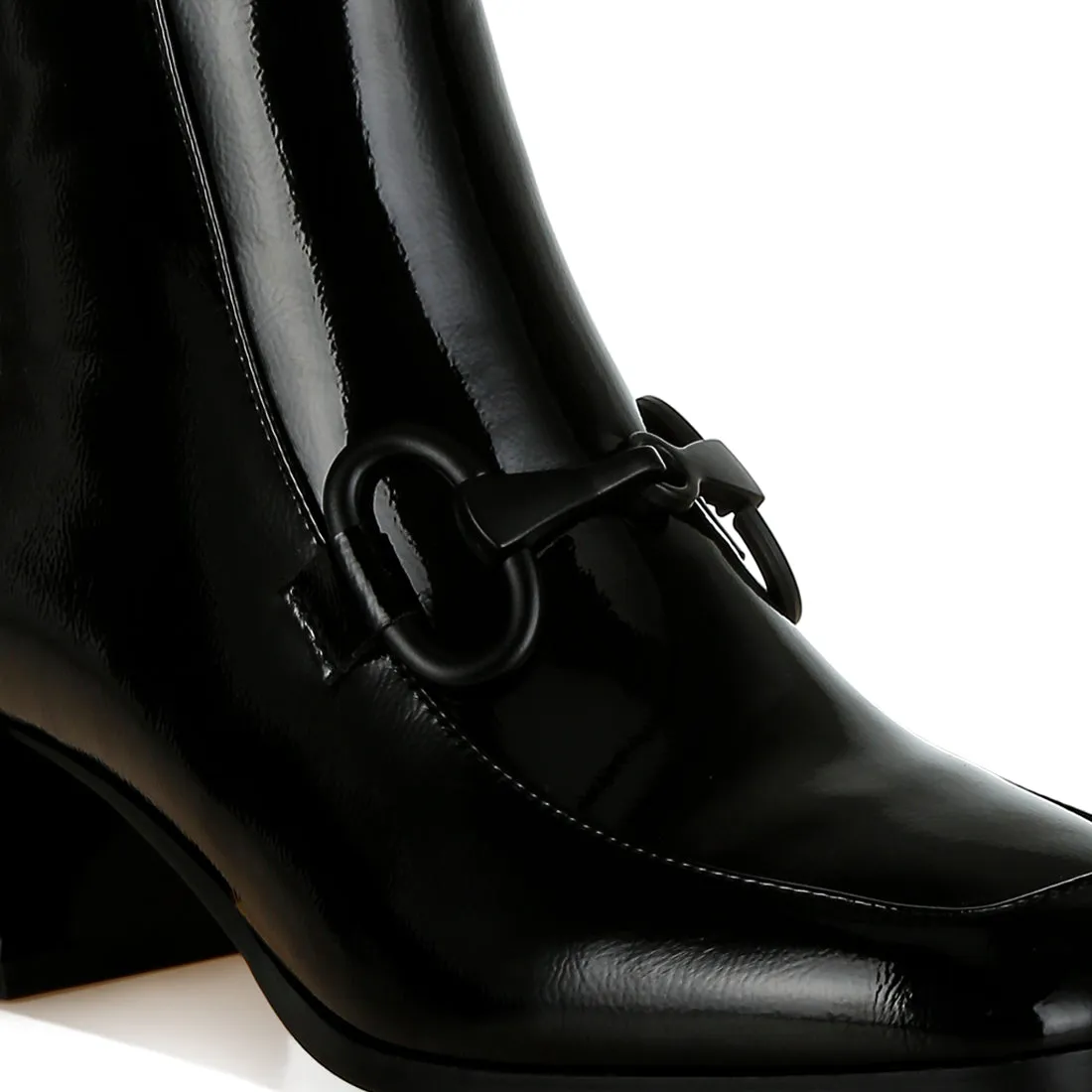 Textured Block Heel Ankle Boots