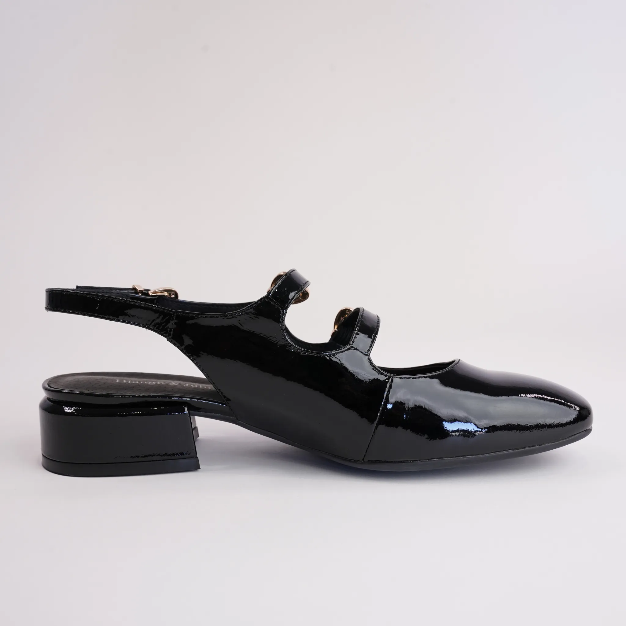 Viraz Black Patent Leather Heels