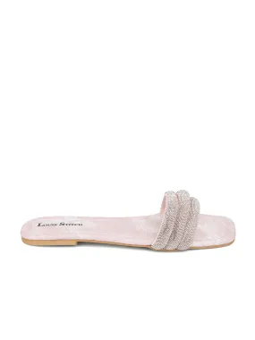 Women's Pink Shiny Strap Flat Heel Lightweight Sandals